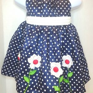 American Princess NavyWhite Polka-dot Infant Dress
